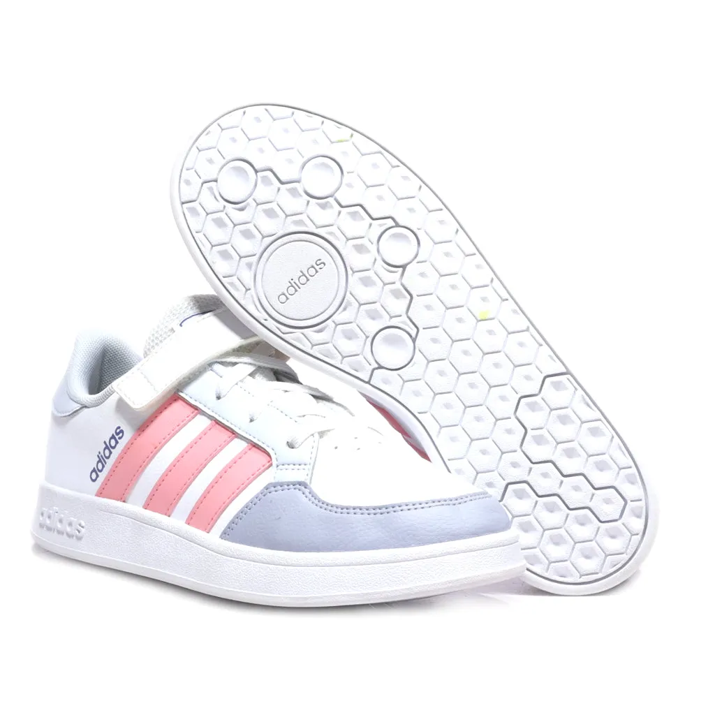 Adidas Breaknet Side-Stripe Sneakers Leather White Colour For Kids