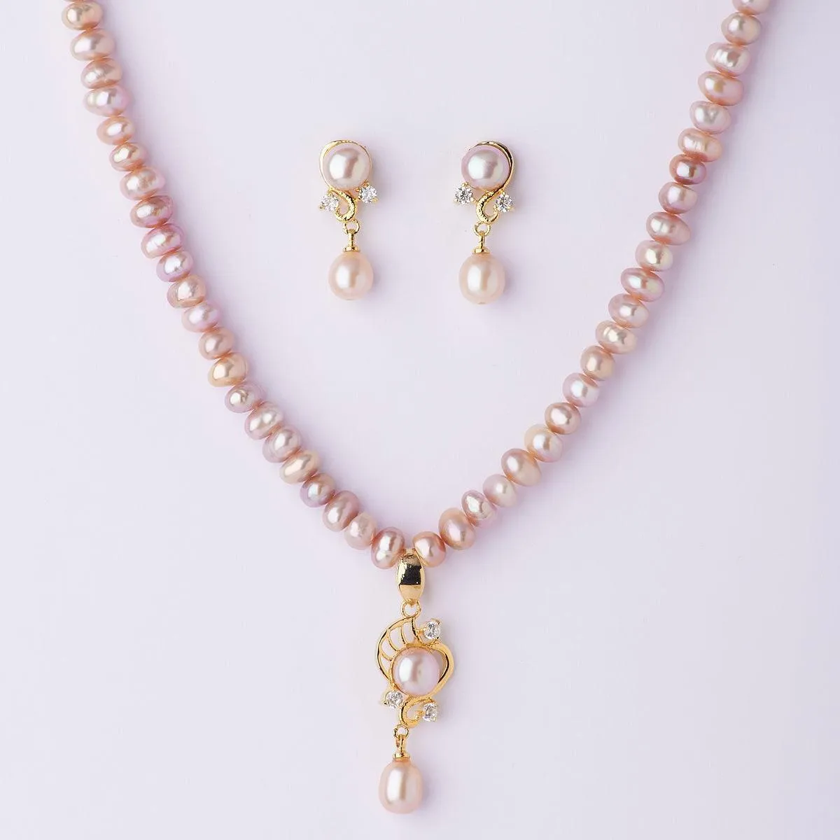 Beautiful Real Pearl Necklace Set