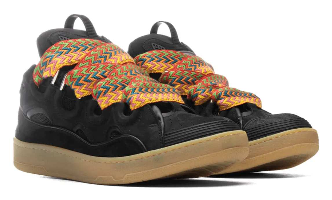 Lanvin Leather Curb Sneaker Black