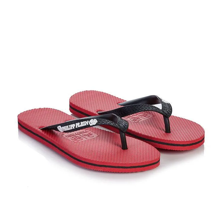 Philipp Plein Red Slippers